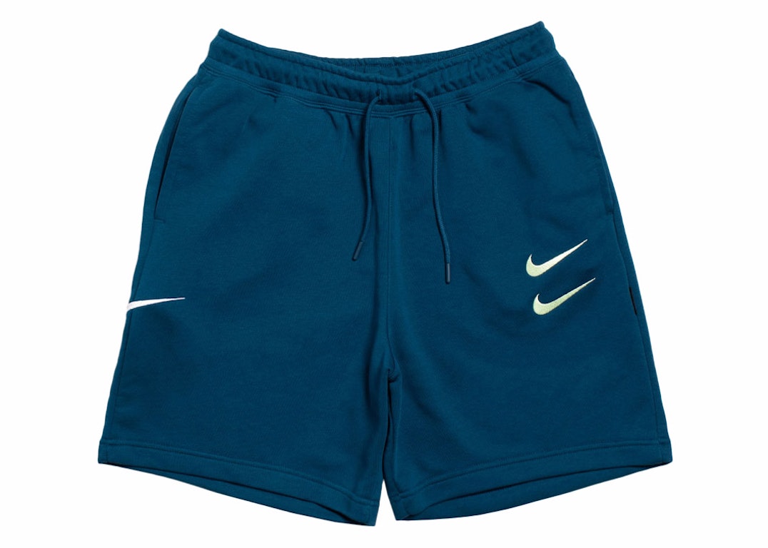 Pre-owned Nike Sportswear Swoosh Logo Shorts Blue Force/barely Volt