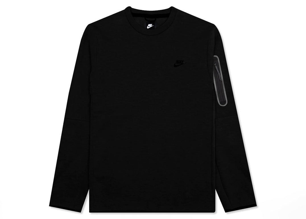 Pre-owned Nike Sportswear Tech Fleece Crew Black/black