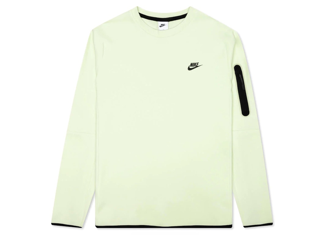 Pre-owned Nike Sportswear Tech Fleece Crew Lime Ice/black