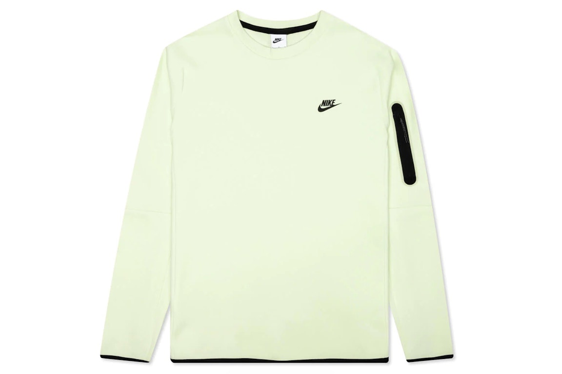 Pre-owned Nike Sportswear Tech Fleece Crew Lime Ice/black