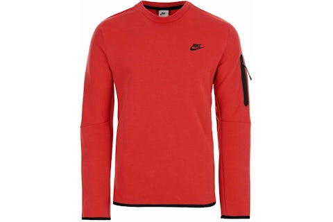 Nike Sportswear Tech Fleece Crewneck Sweatshirt Red Men's US
