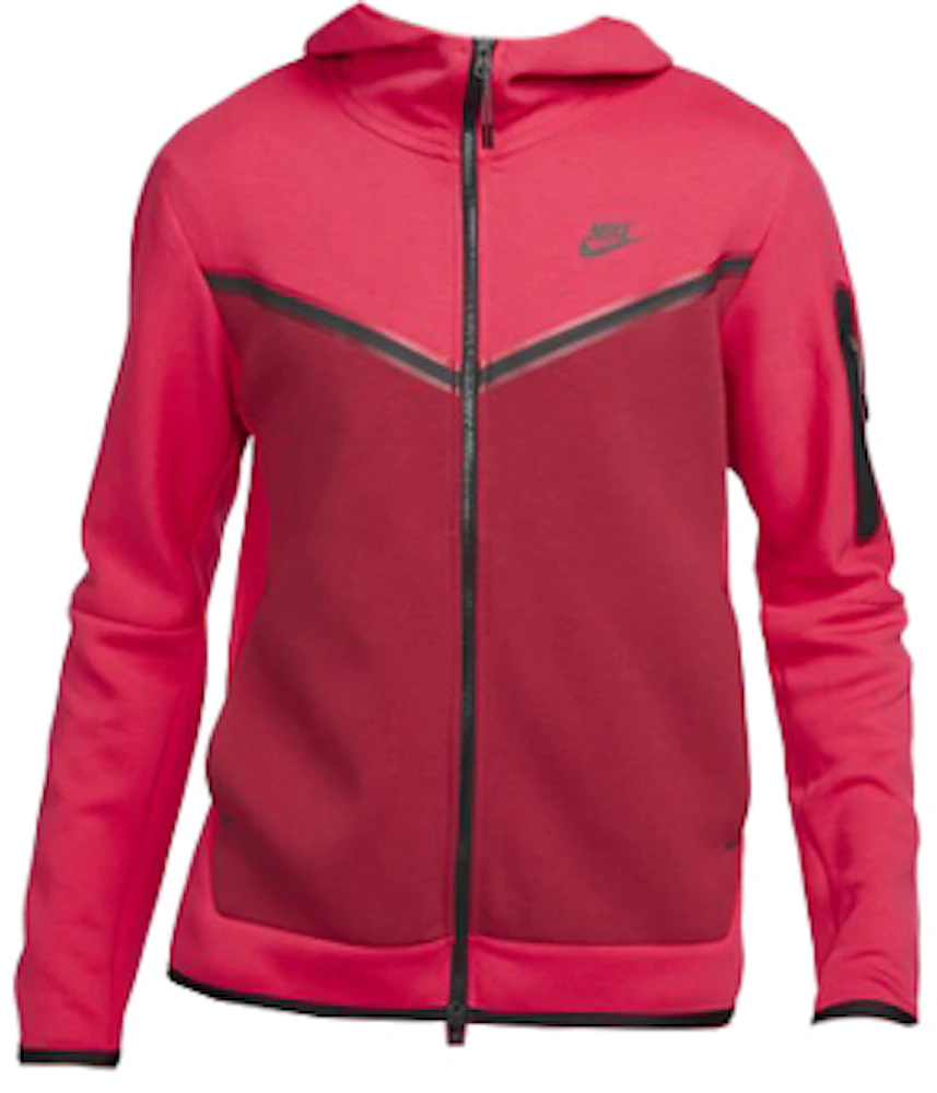 Nike Tech Fleece Full Zip Hoodie in Red for Men