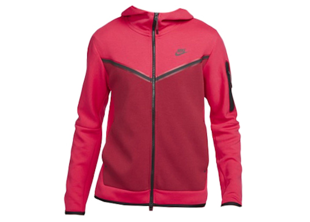Pre-owned Nike Sportswear Tech Fleece Full-zip Hoodie Berry/pomegranate