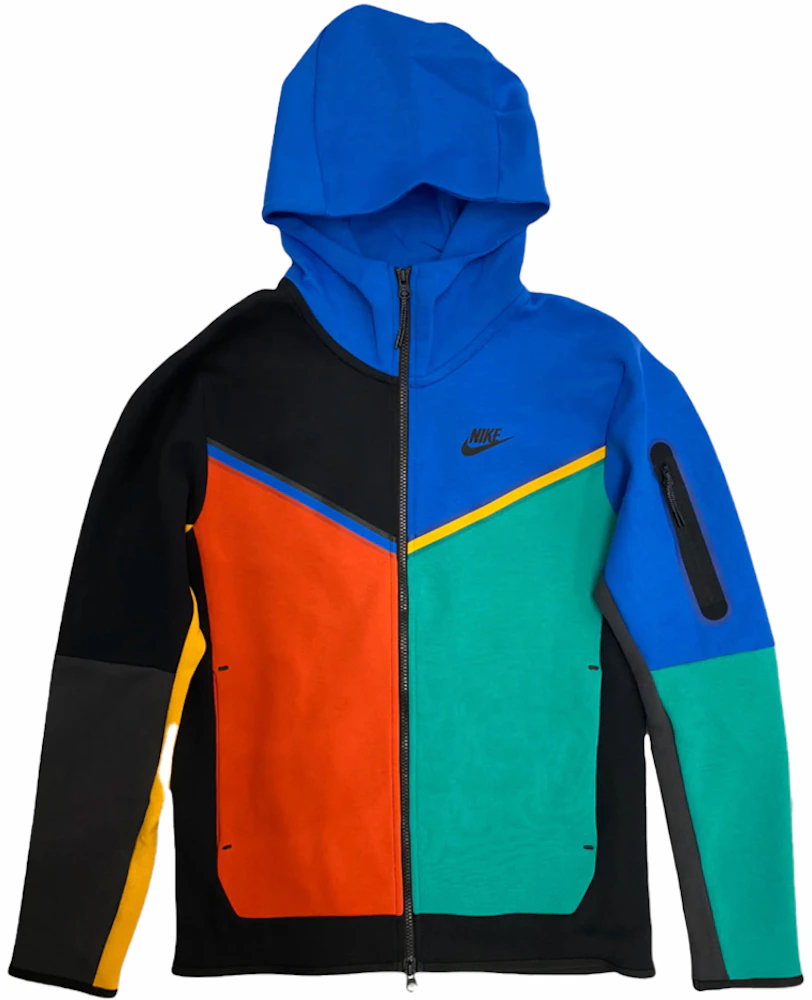 Nike Sportswear Tech Fleece Full-Zip Hoodie Black/Signal Blue/Roma ...