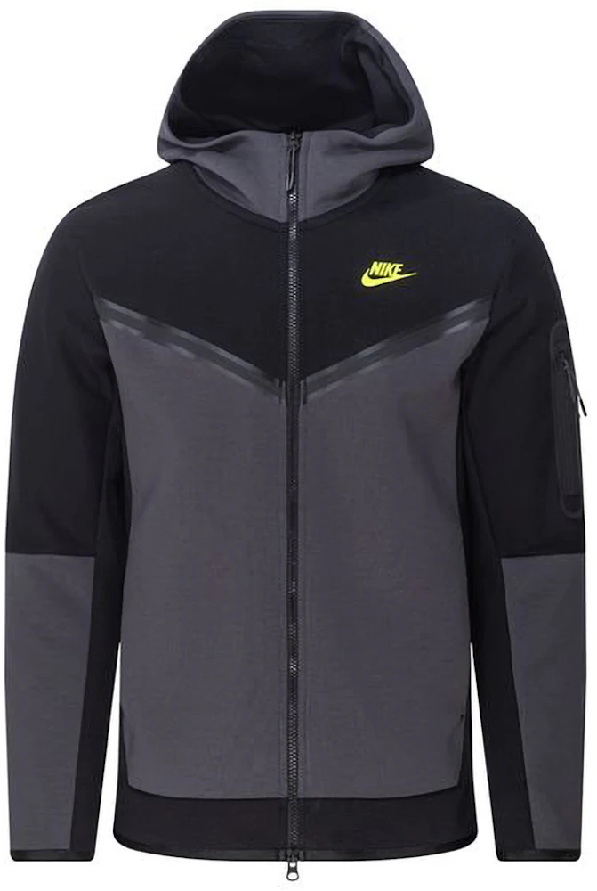 Nike Sportswear Tech Fleece Full-Zip Hoodie Black Volt Men's - FW23 - US