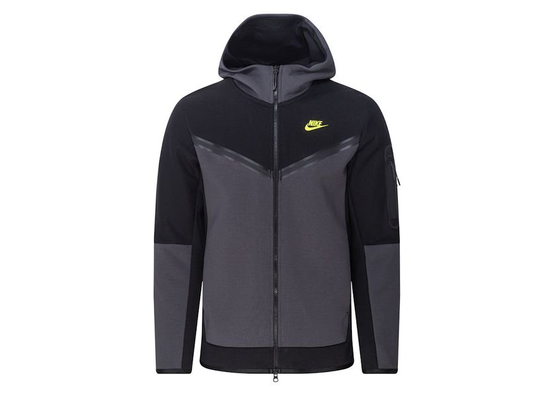 Pre-owned Nike Sportswear Tech Fleece Full-zip Hoodie Black Volt