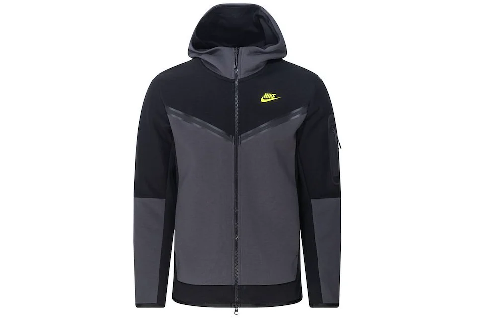 Nike Sportswear Tech Fleece Full-Zip Hoodie Black Volt Men's - FW23 - GB