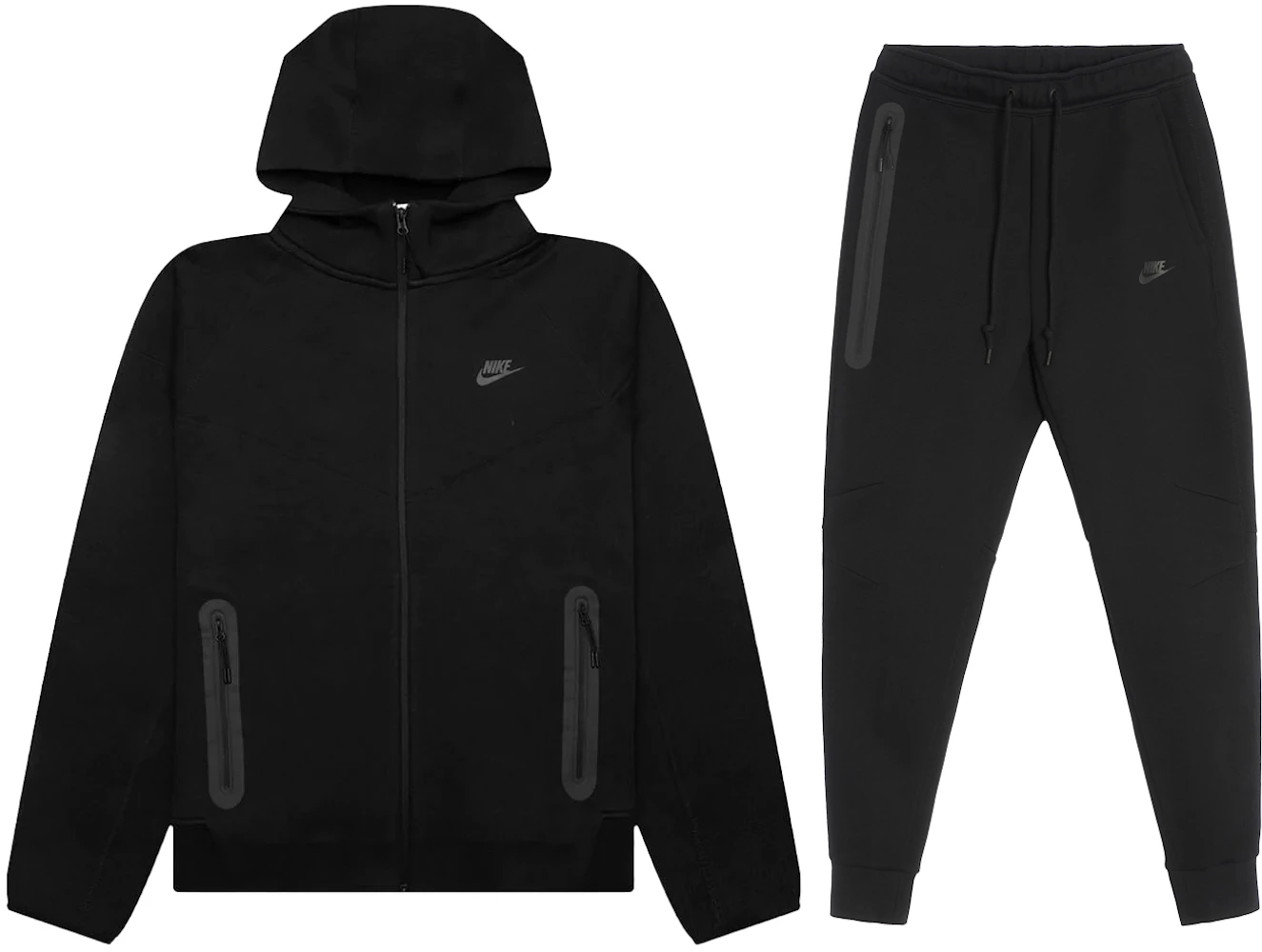 Nike Sportswear Tech Fleece Full-Zip Hoodie & Joggers Set Black/Black ...