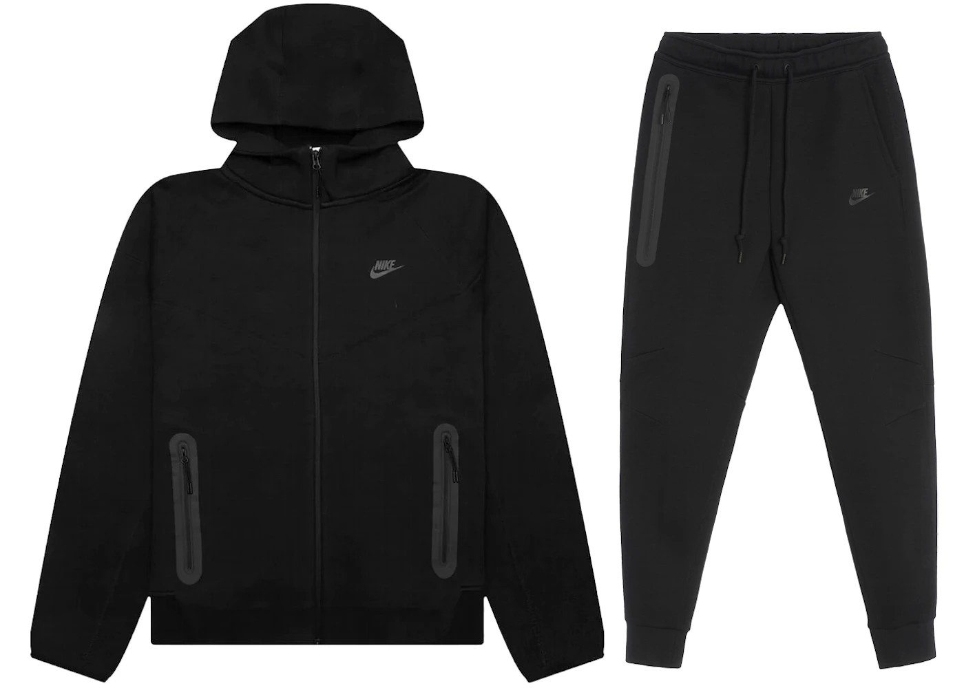 Nike Sportswear Tech Fleece Full-Zip Hoodie & Joggers Set Black/Black ...