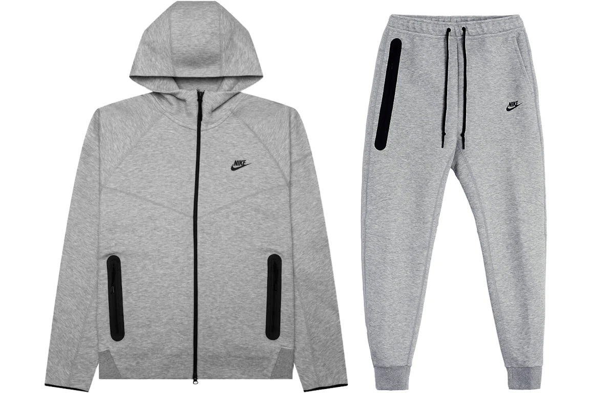 Nike Sportswear Tech Fleece Full-Zip Hoodie & Joggers Set Dark Heather Grey/Black Men's - FW23 - US