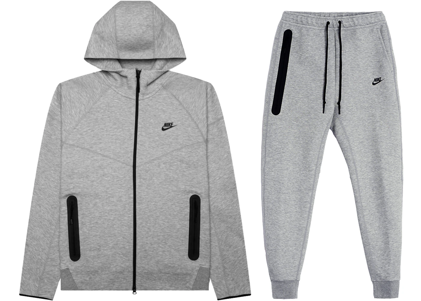 Nike Sportswear Tech Fleece Full-Zip Hoodie & Joggers Set Dark Heather Grey/ Black Men's - FW23 - US