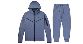 Nike Sportswear Tech Fleece Full Zip Hoodie & Joggers Set Diffused Blue/Black
