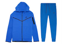 Nike Sportswear Tech Fleece Full Zip Hoodie & Joggers Set Black/Dark Grey  Heather/White for Women