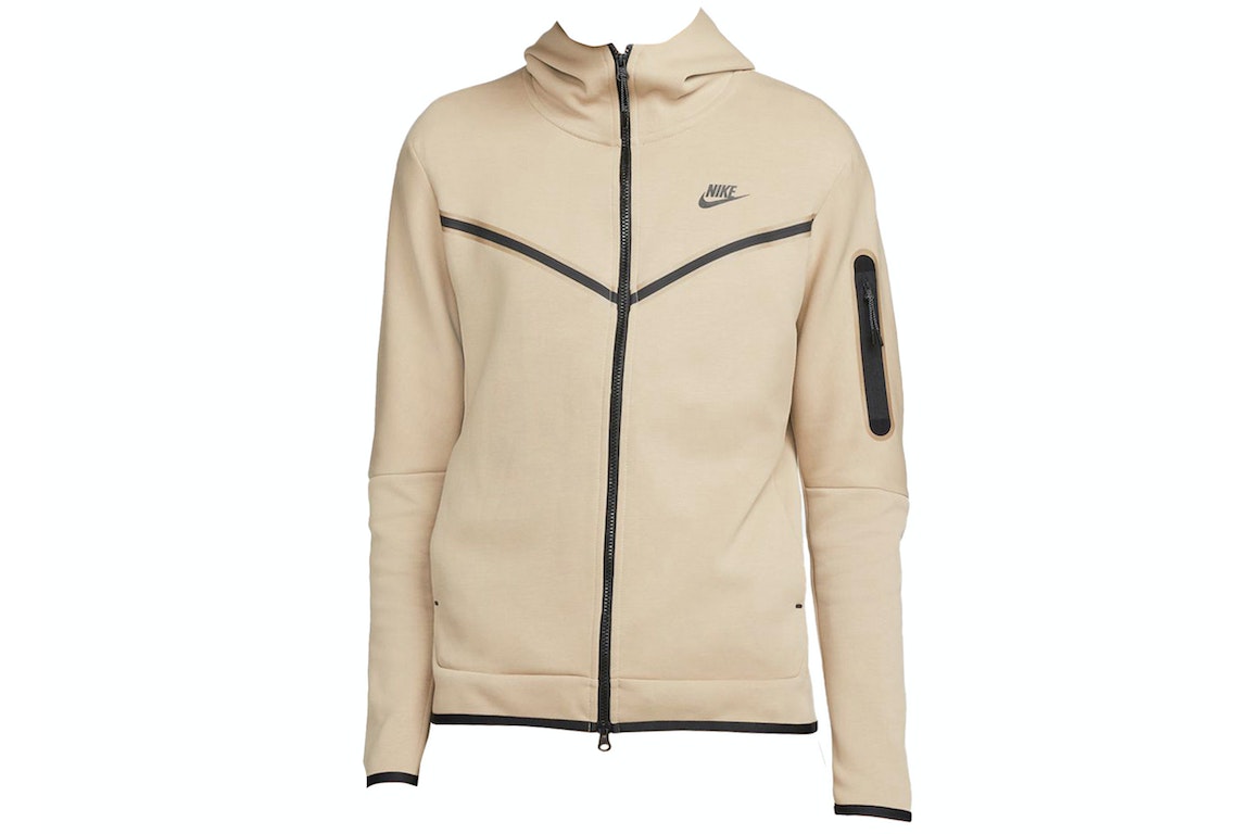 Pre-owned Nike Sportswear Tech Fleece Full-zip Hoodie Khaki/black