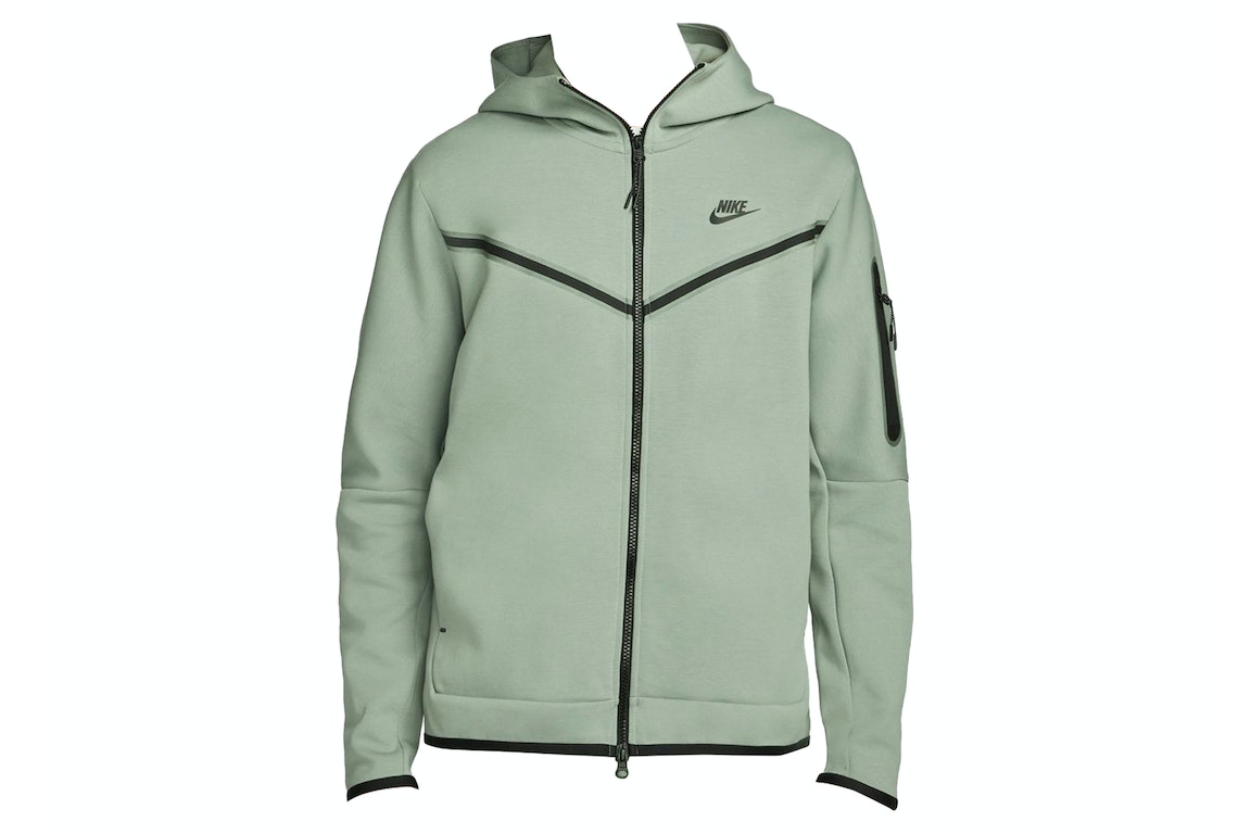 Pre-owned Nike Sportswear Tech Fleece Full-zip Hoodie Mica Green/black