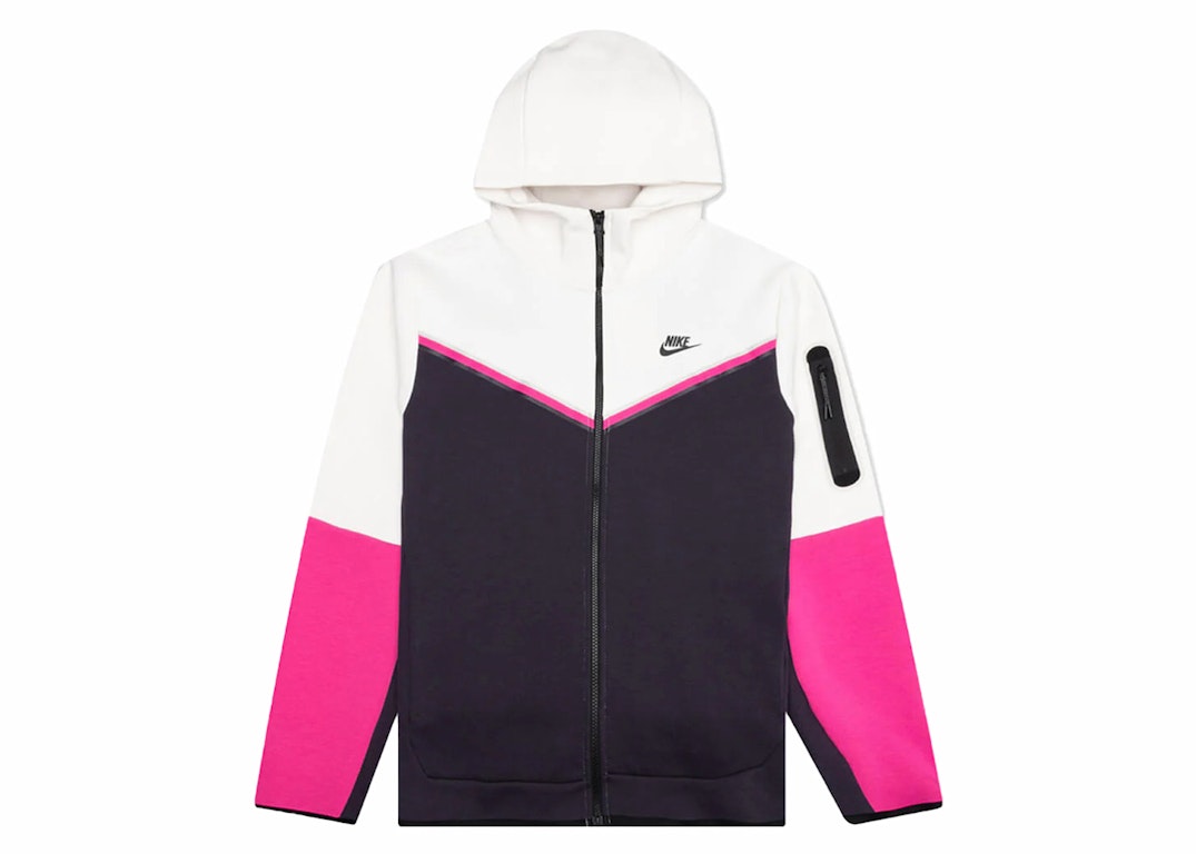 Pre-owned Nike Sportswear Tech Fleece Full-zip Hoodie Phantom/cave Purple/active Pink