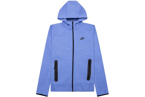 Fleece Windrunner Nike Tech Azul Y Blanco Hoodie Con Cremallera