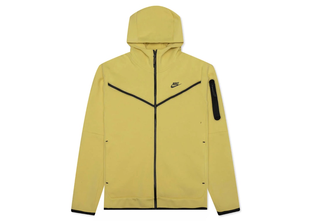 Pre-owned Nike Sportswear Tech Fleece Full-zip Hoodie Saturn Gold/black