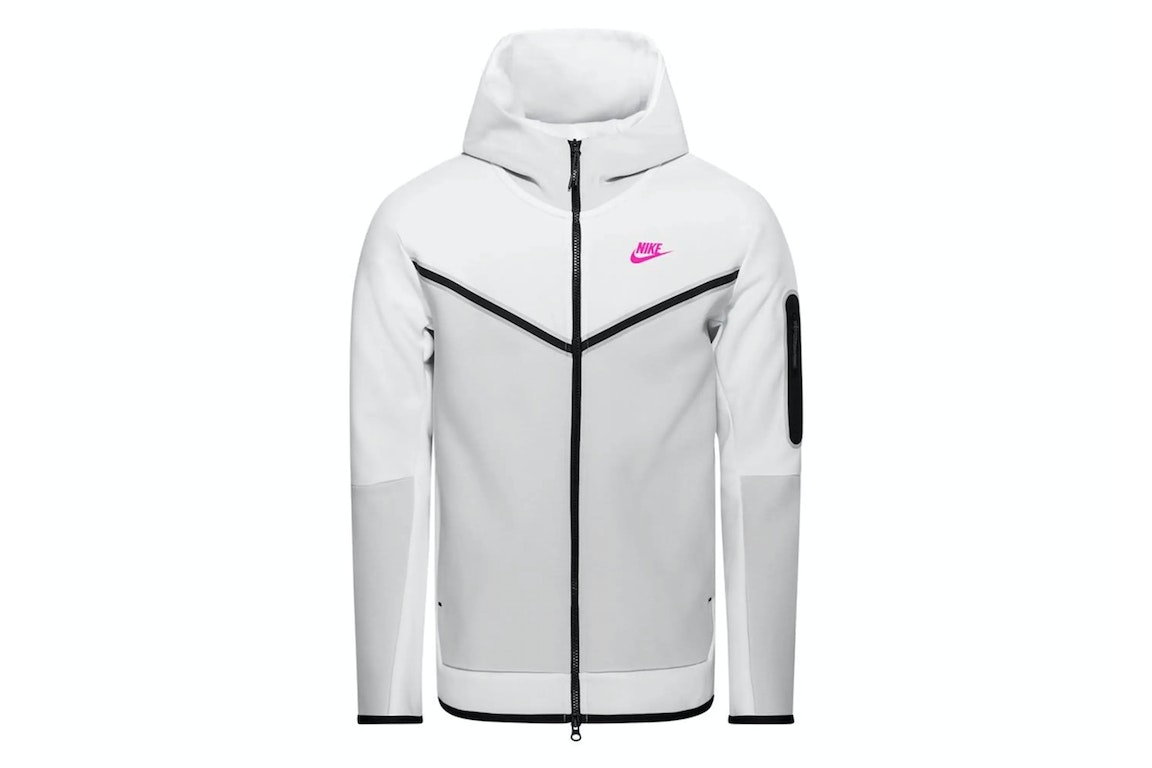 Pre-owned Nike Sportswear Tech Fleece Full-zip Hoodie Summit White Pink Blast