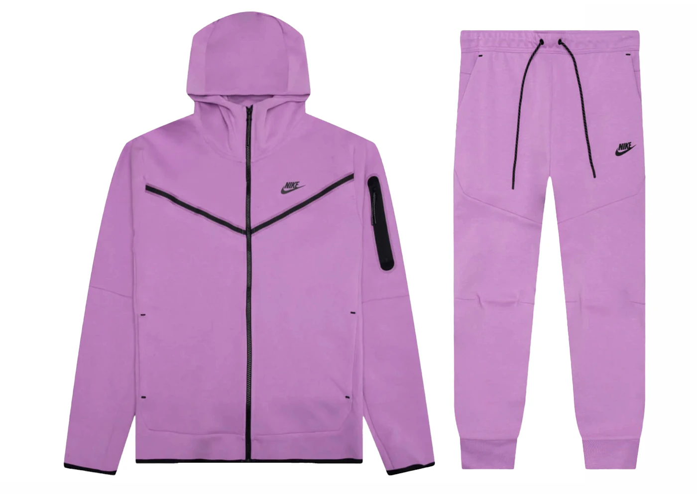 Nike Sportswear Tech Fleece Hoodie & Joggers Set Violet Shock/Black Men's - FW22 - US