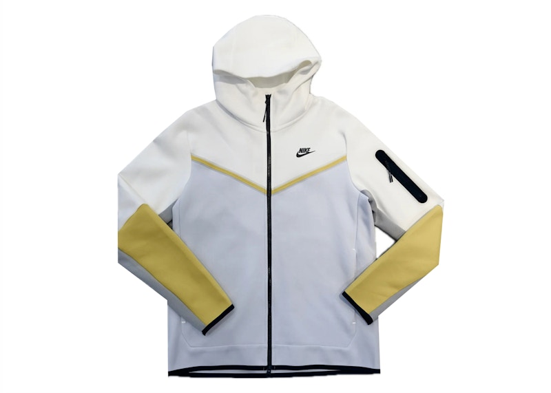 Nike Sportswear Tech Fleece Full Zip Hoodie White Yellow Baby Blue