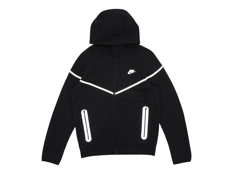 Pre-owned Nike Men's Sportswear Tech Fleece Full Zip Windrunner Hoodie In Black/bemis Silver In Multi