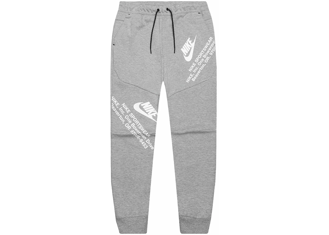 Nike Sportswear Tech Fleece Graphic Print Sweatpants Grey Heather