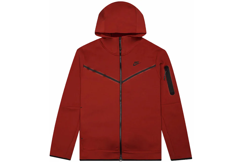 Kapuzenpullover Nike Sportswear Tech Fleece rot/schwarz