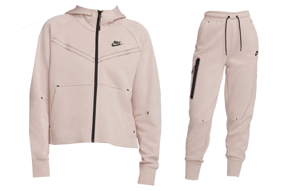 Pre-owned Nike Sportswear Tech Fleece Hoodie & Joggers Set Diffused Taupe/black