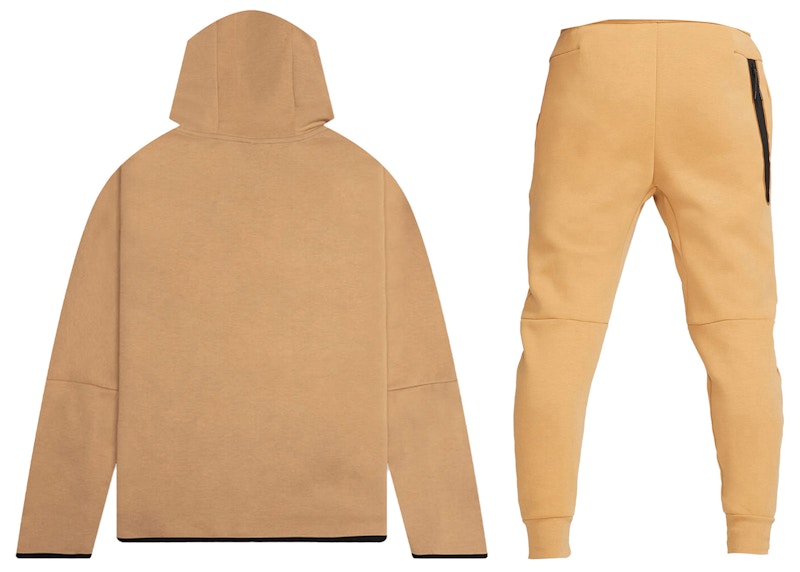 Nike Sportswear Tech Fleece Hoodie Joggers Set Elemental Gold