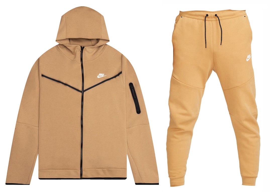 Pre-owned Nike Sportswear Tech Fleece Hoodie & Joggers Set Elemental Gold/sail