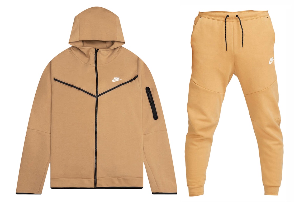 Pre-owned Nike Sportswear Tech Fleece Hoodie & Joggers Set Elemental Gold/sail