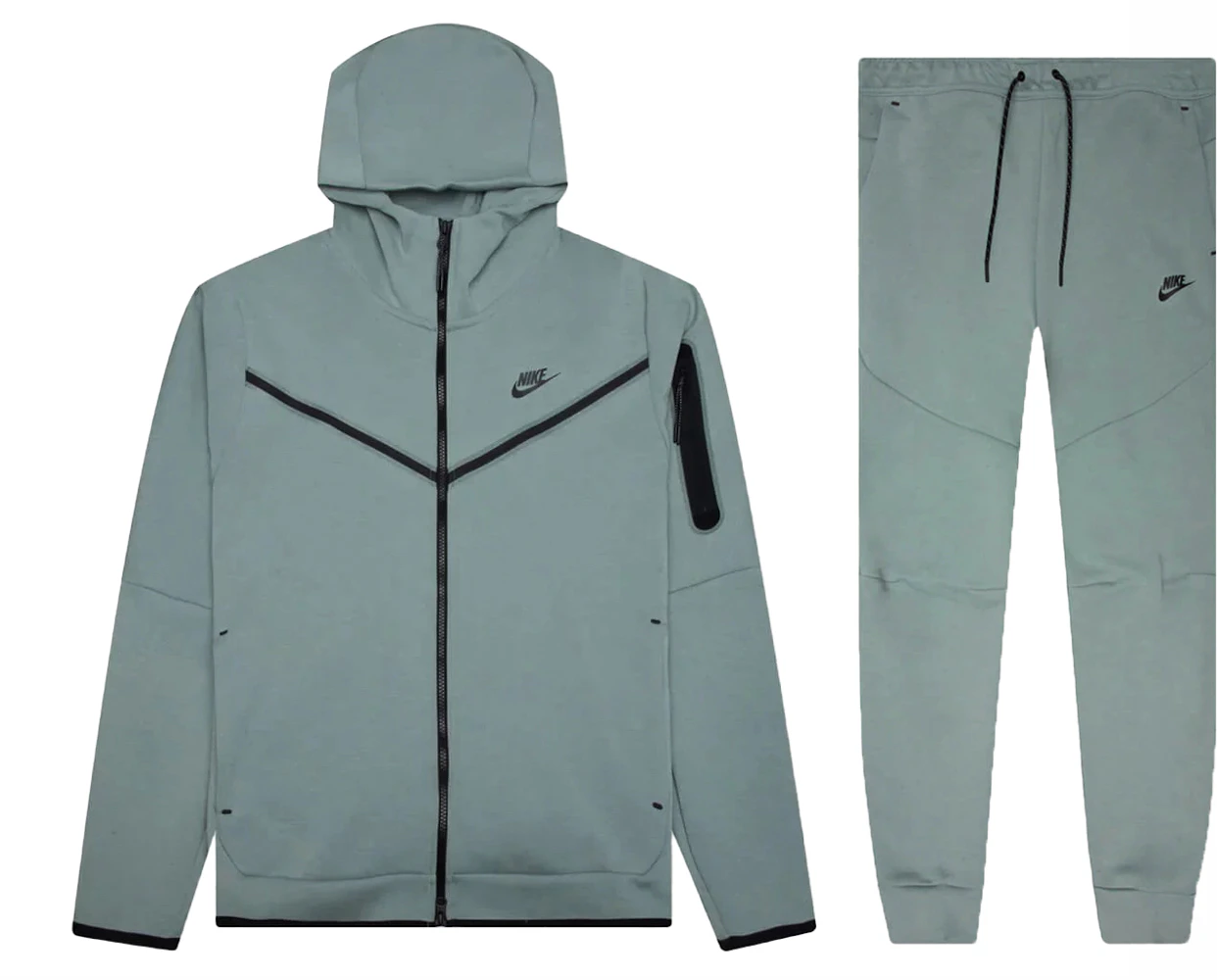 Nike Sportswear Tech Fleece Hoodie & Joggers Set Mica Green/Black Men's ...