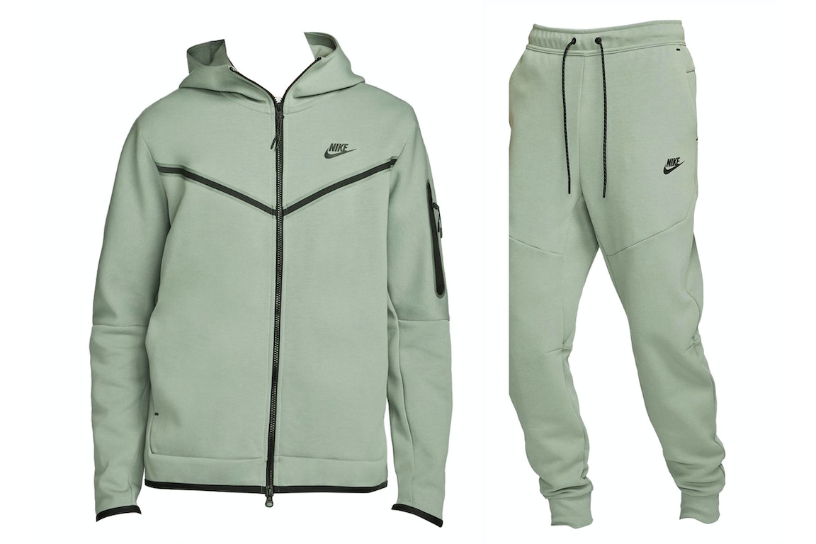 Pre-owned Nike Sportswear Tech Fleece Hoodie & Joggers Set Mica Green/black