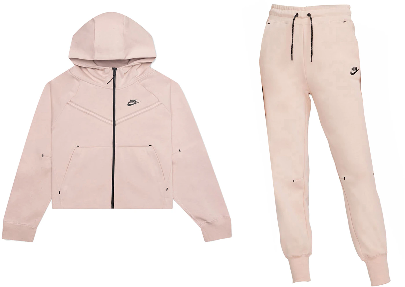 Nike Sportswear Tech Fleece Hoodie & Joggers Set Pink Oxford/Black ...