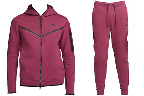 Nike Sportswear Tech Fleece Hoodie Joggers Set Rosewood/Black