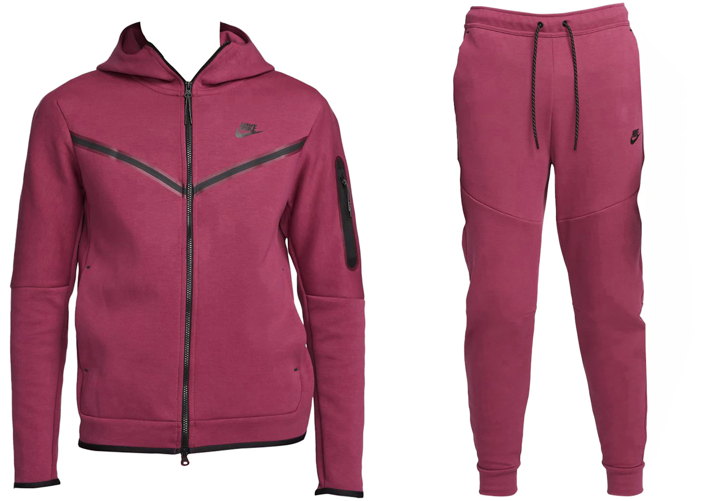 Nike Sportswear Tech Fleece Hoodie Joggers Set Rosewood/Black