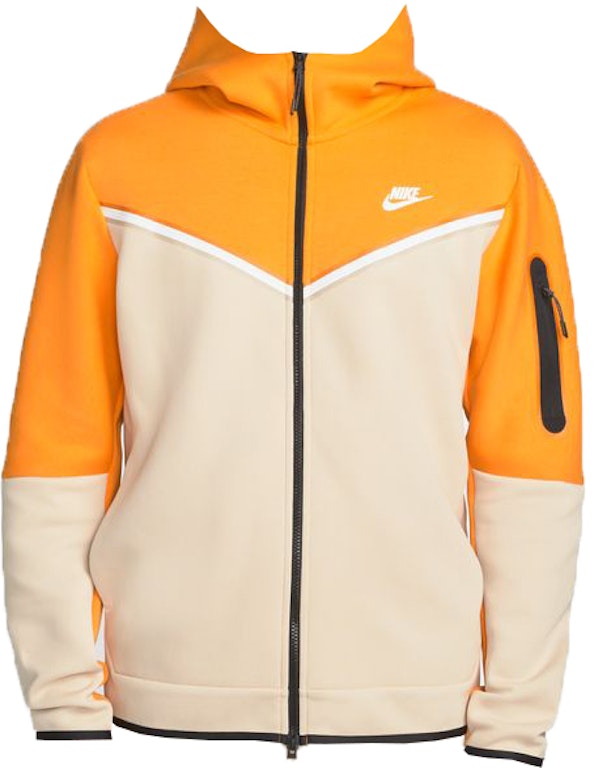 Pre-owned Nike Sportswear Tech Fleece Hoodie Kumquat/sanddrift/white