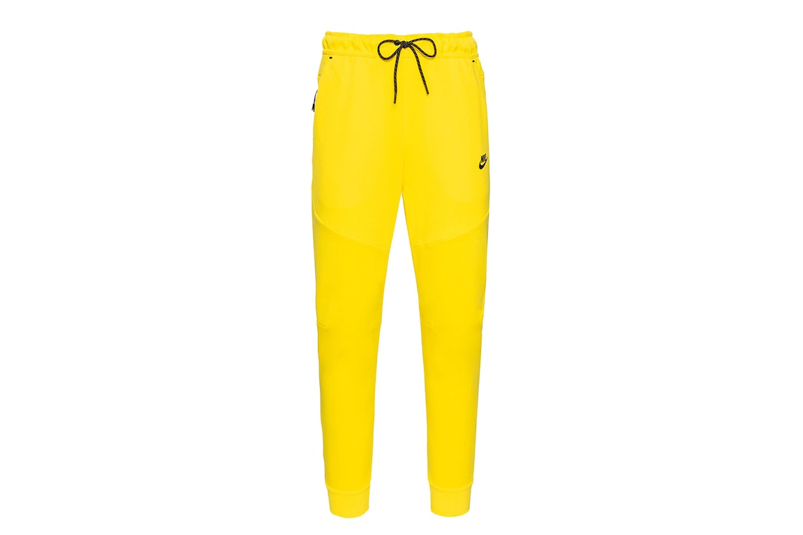 Pre-owned Nike Sportswear Tech Fleece Pant Yellow Strike/black