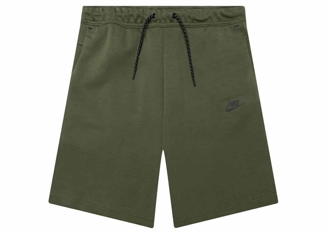 Pre-owned Nike Sportswear Tech Fleece Shorts Rough Green/black