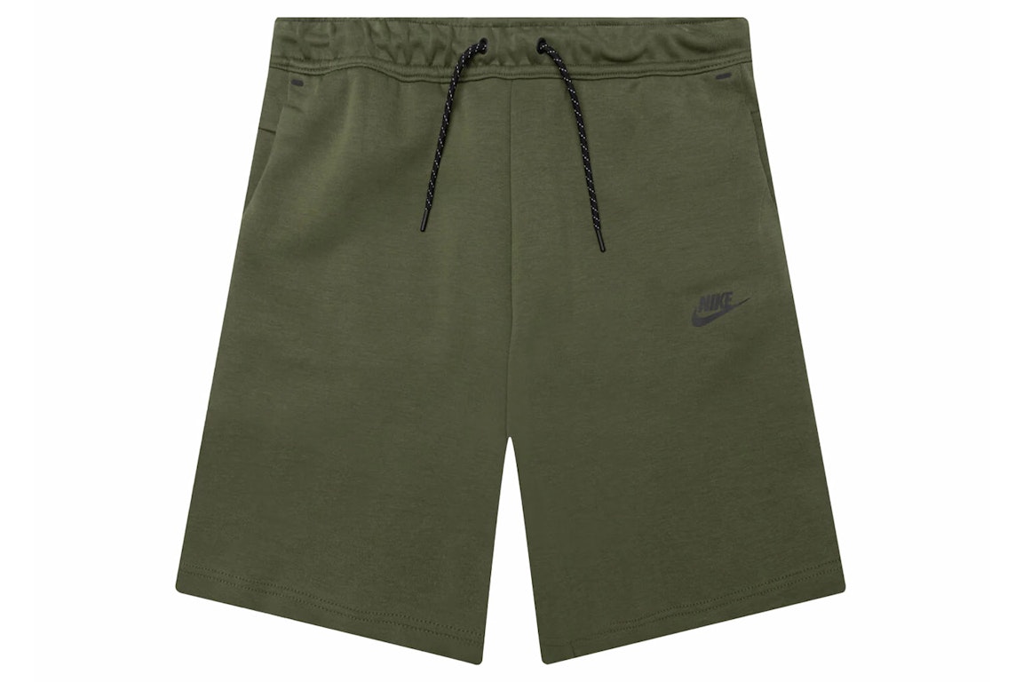 Pre-owned Nike Sportswear Tech Fleece Shorts Rough Green/black