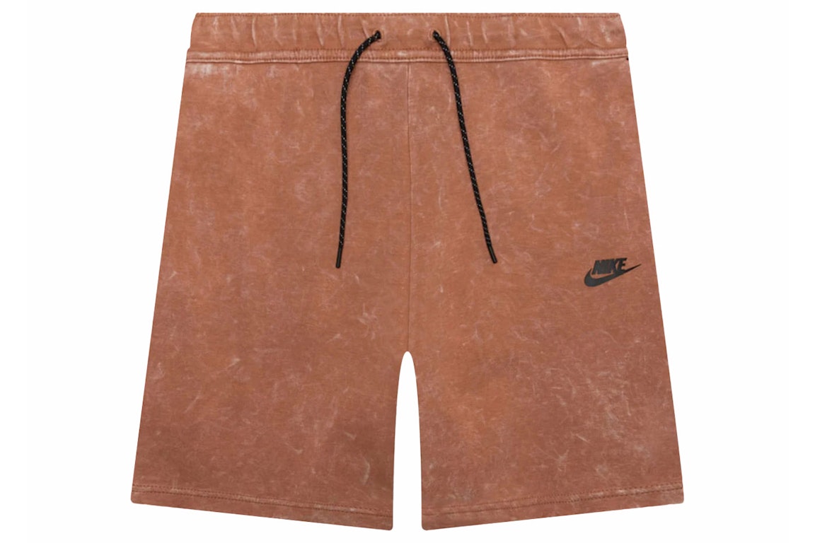 Pre-owned Nike Sportswear Tech Fleece Washed Shorts Mineral Clay/black