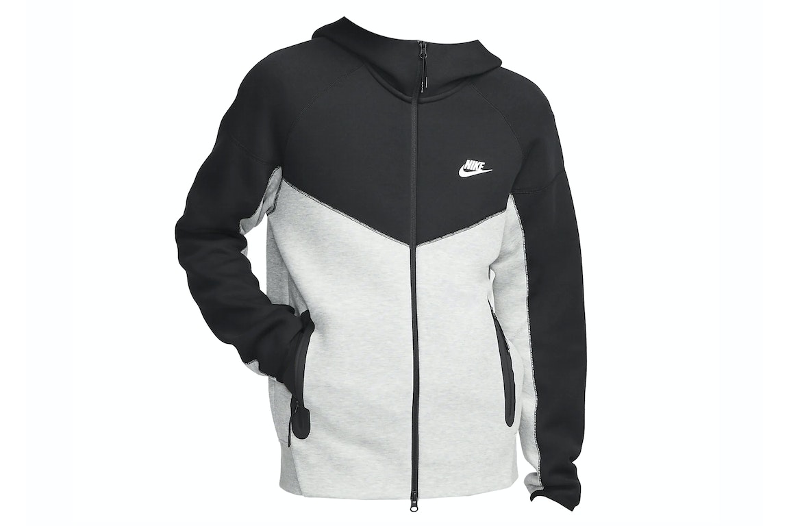 Pre-owned Nike Sportswear Tech Fleece Windrunner Full-zip Hoodie Dark Grey Heather/black/white