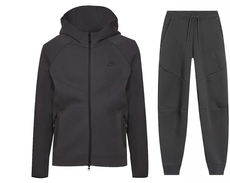Nike Sportswear Tech Fleece Windrunner Full Zip Hoodie & Joggers Set  Anthracite/Black