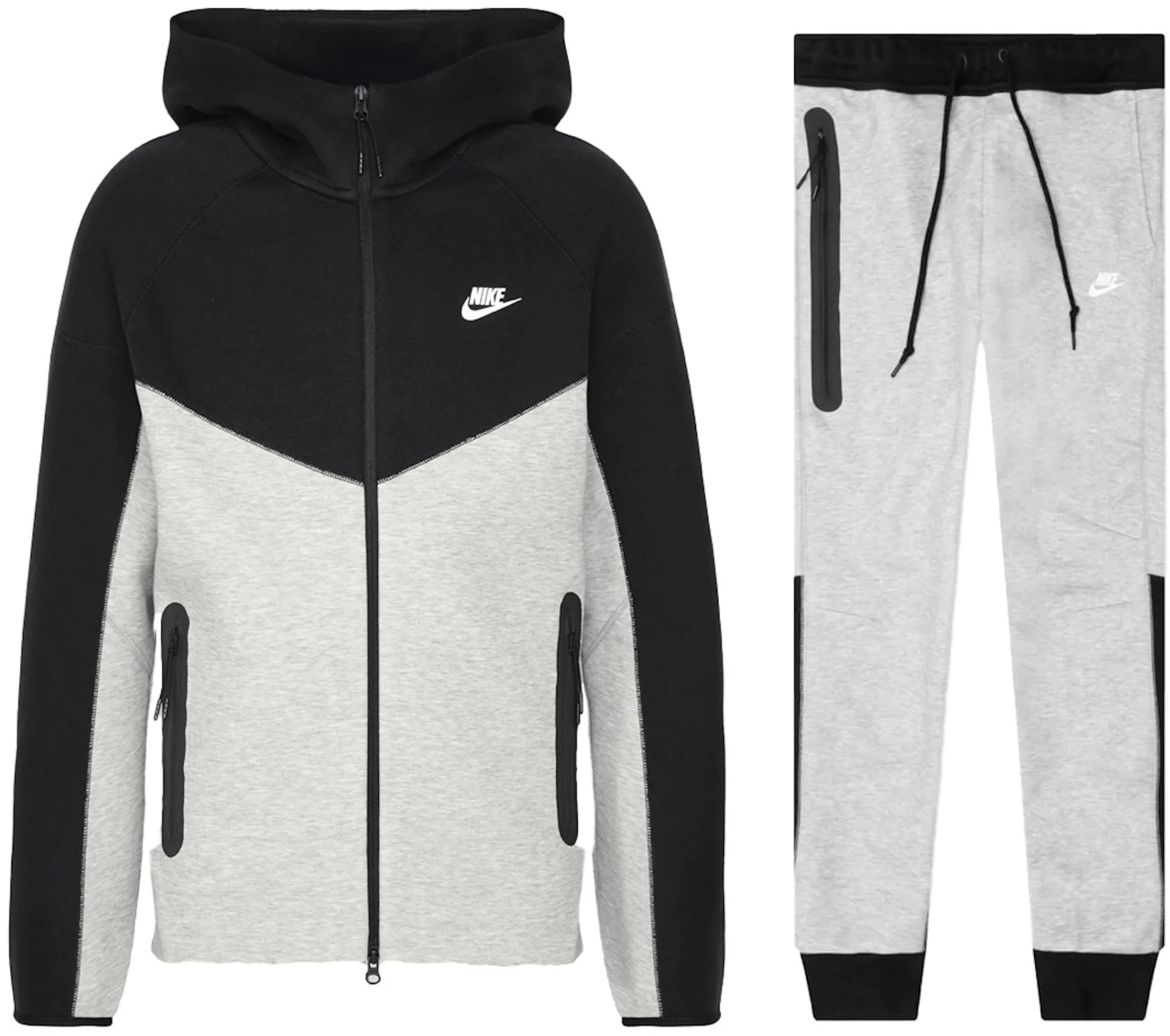 Nike Sportswear Tech Fleece Windrunner Full Zip Hoodie & Joggers Set Dark  Grey Heather/Black/White Men's - FW23 - US