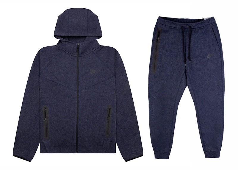 Nike tech fleece tracksuit navy online blue