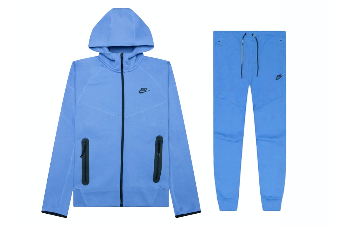 Pre-owned Nike Sportswear Tech Fleece Windrunner Full Zip Hoodie & Joggers Set Polar/black