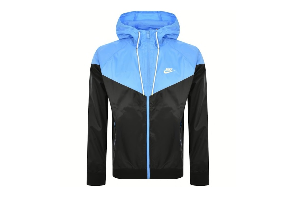 Pre-owned Nike Sportswear Windrunner Hooded Jacket Black/university Blue/citron Tint