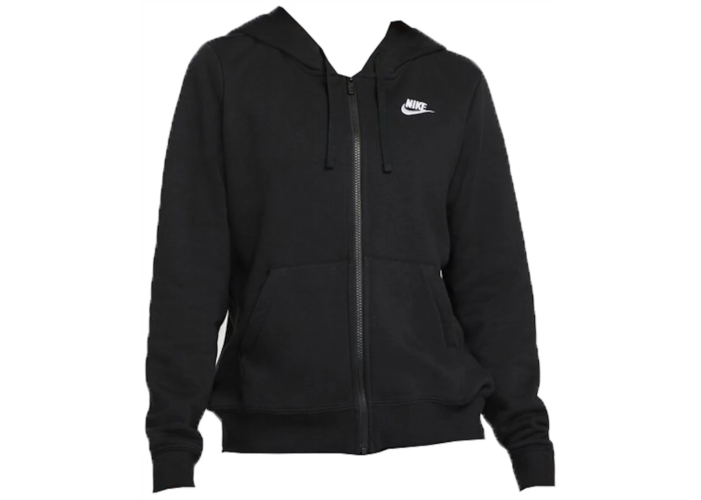 Nike Sportswear Women's Club Fleece Full-Zip Hoodie Black/White - FW22 - GB