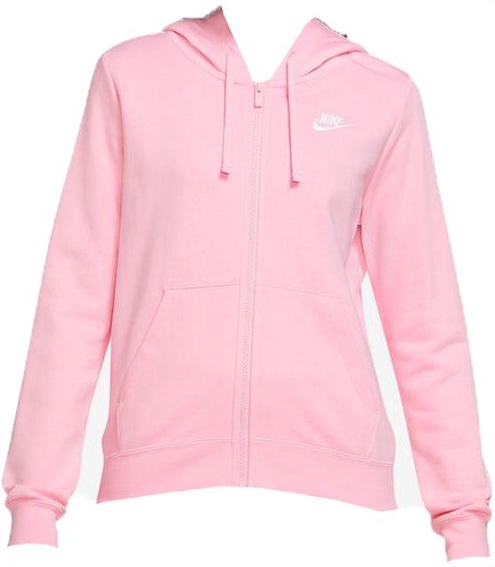 salat Måltid forkæle Nike Sportswear Women's Club Fleece Full-Zip Hoodie Med Soft Pink/White -  FW22 - US